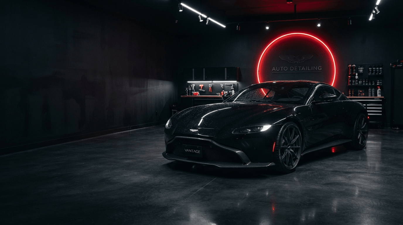 Clean Driver Detailing Studio Cinematic Backdrop